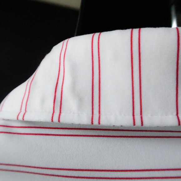 Peter Millar Summer Comfort White Striped Stretch Polo (M) - Picture 7 of 10
